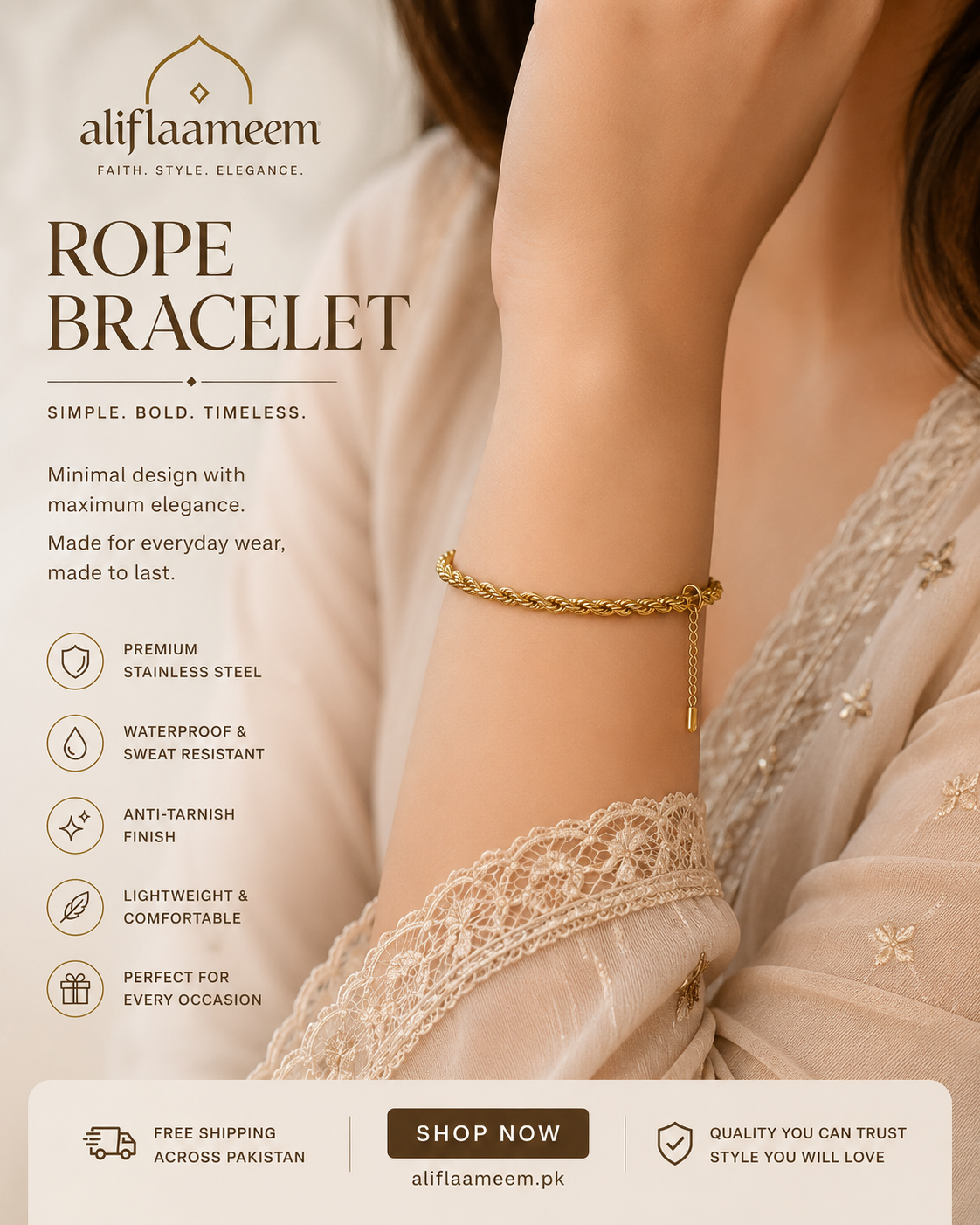 Stainless Steel Rope Bracelet