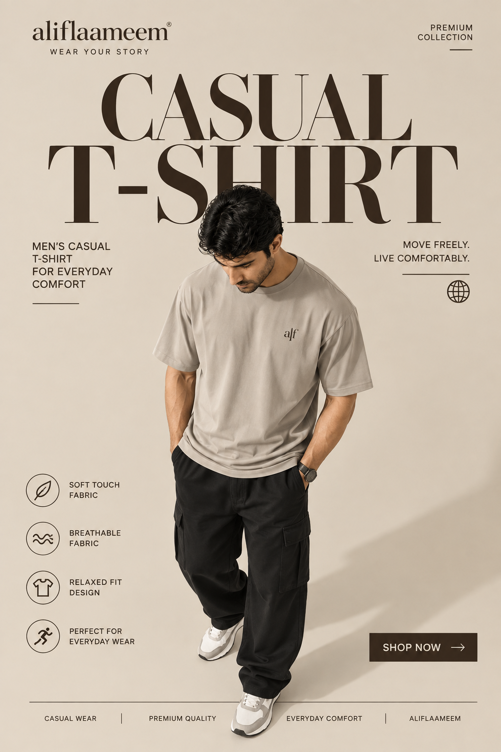 Aliflaameem Signature Oversized T-Shirt – Premium Cotton Unisex Tee