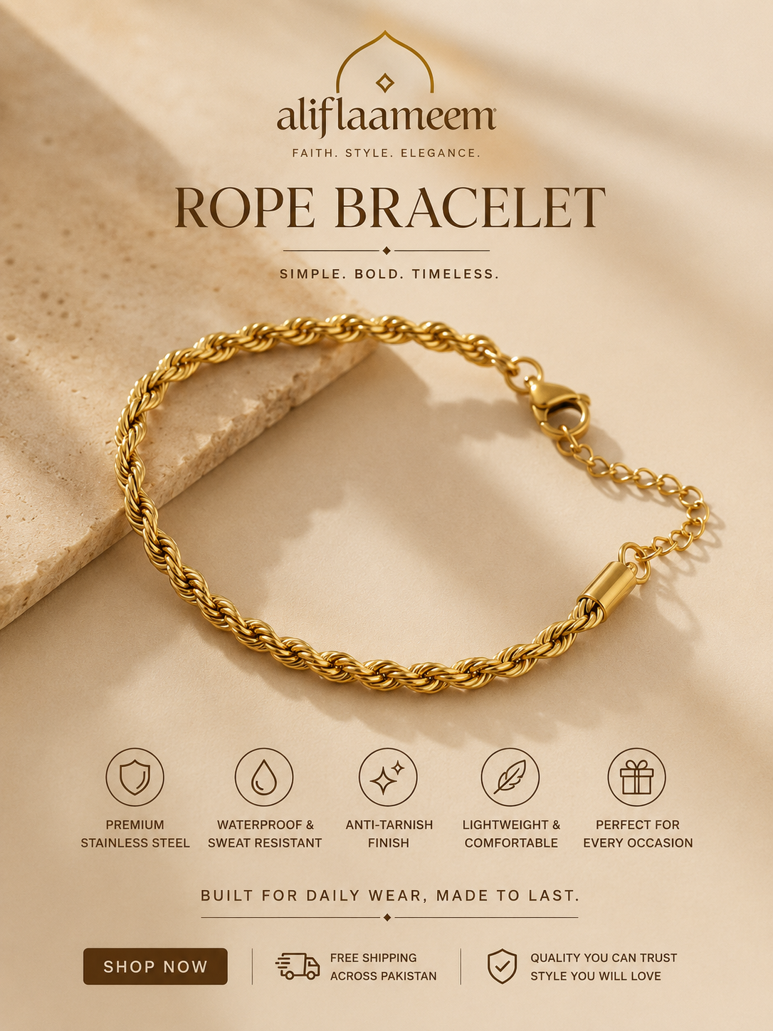 Stainless Steel Rope Bracelet