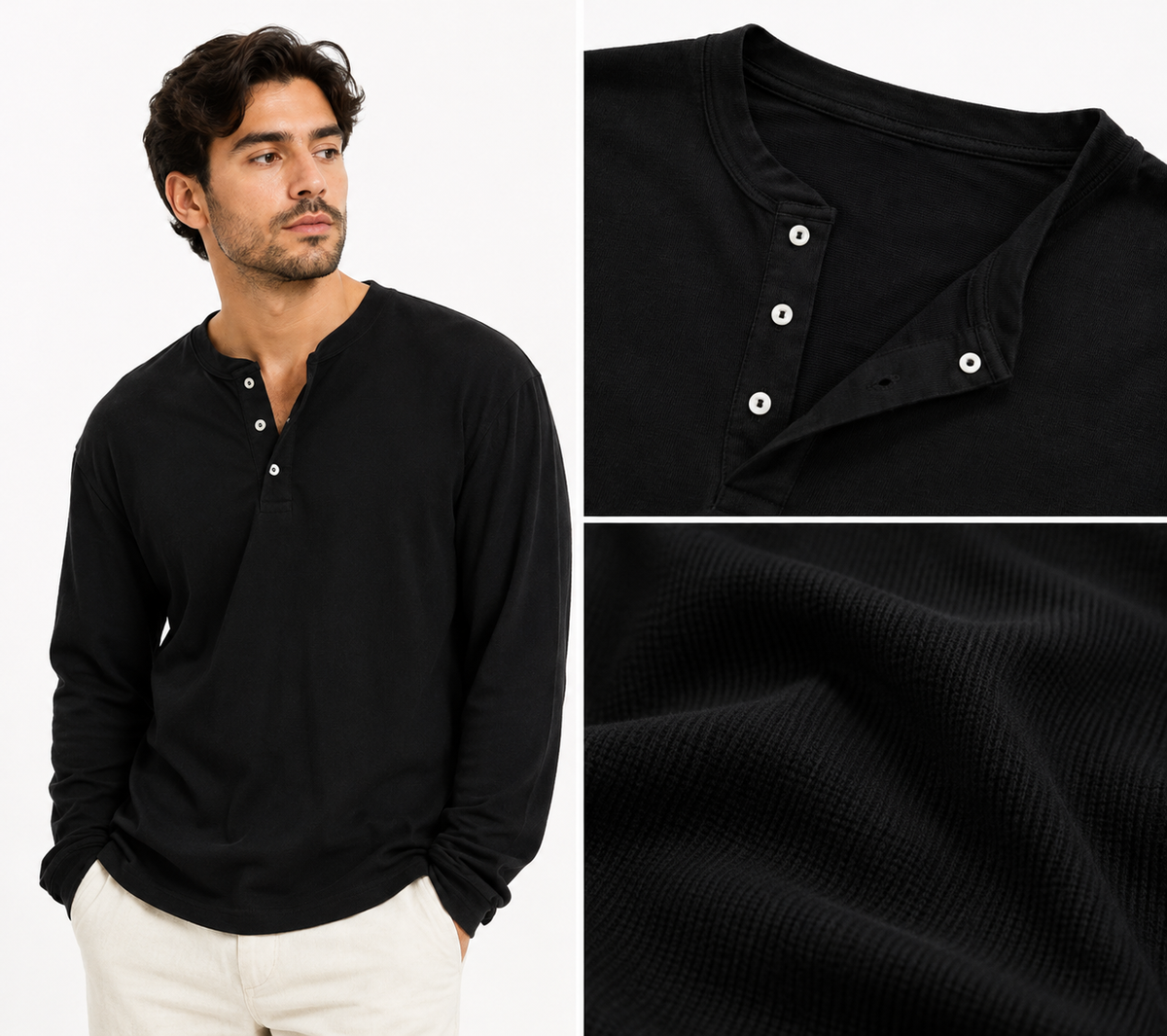 Black Copper Henley