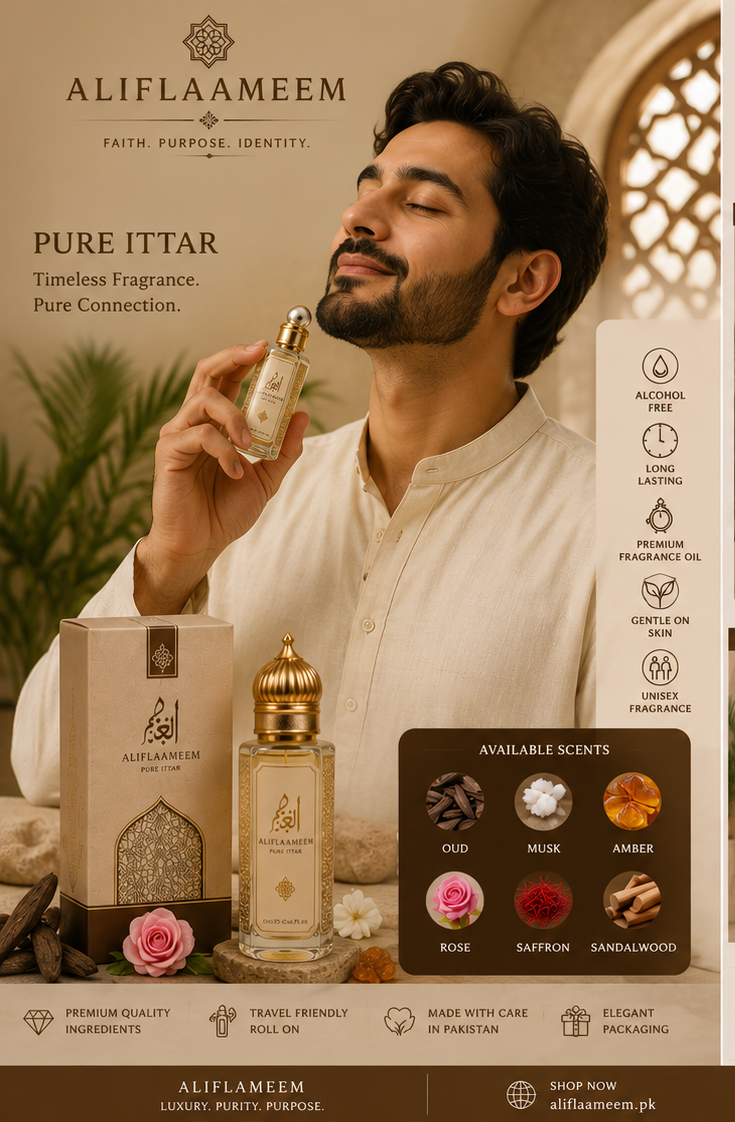 Aliflaameem Pure Itar – Premium Alcohol-Free Attar (12ml)