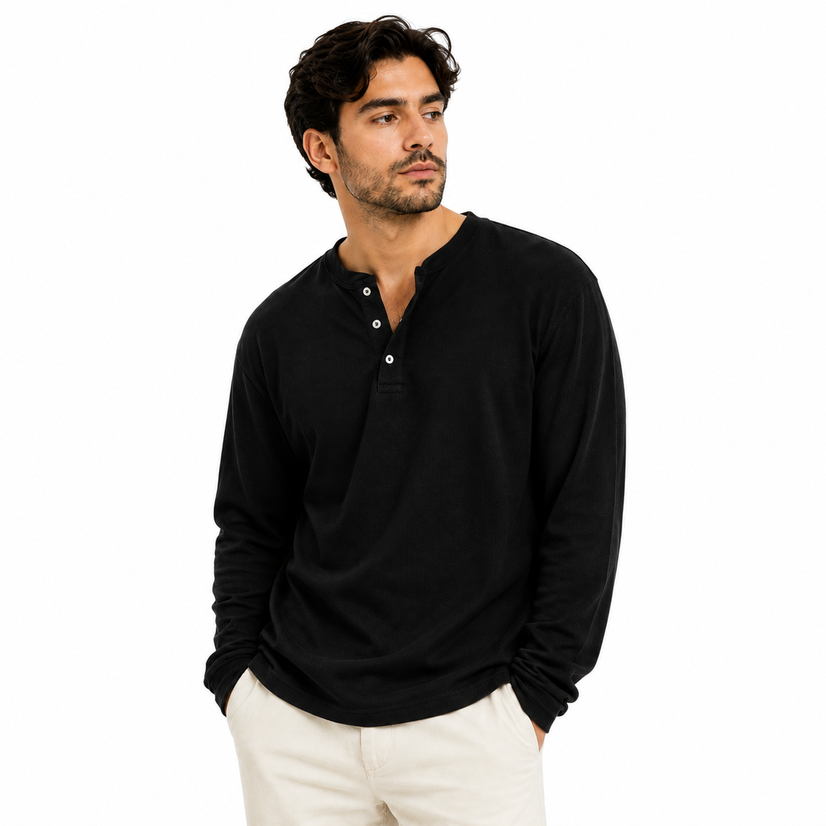 Black Copper Henley
