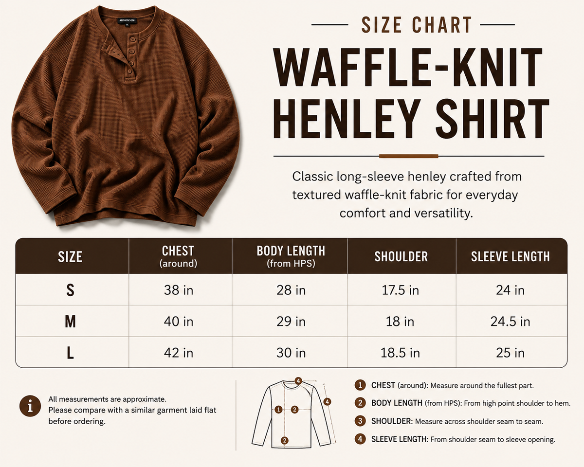 Waffle Lowkey Brown Henley