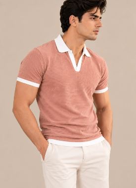 SEA GREEN CONTRAST COLLAR POLO