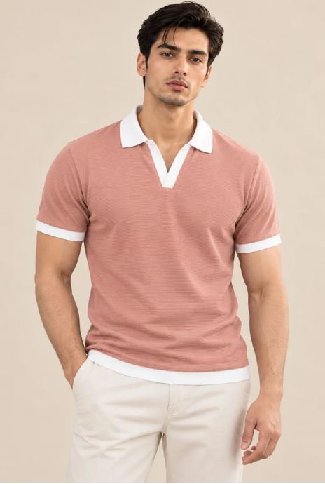 SEA GREEN CONTRAST COLLAR POLO